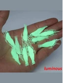 Eagenset Fosforlu Glow Silikon Mini Karides Yapay Yem Beyaz 4 cm 5 Adet - 3