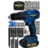 DOZZER Alman 14.4V 2 Ah Süper Seri Çift Çelik Şanzuman 2 Akülü Darbeli Akülü Vidalama Matkap Şarjlı Matkap - 1