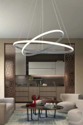 Dekorluna Bernardo 50x40 Büyük Çember Füme Modern Sarkıt Led Avize - 1