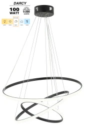Dekorluna Darcy 50x40x30 Büyük Çember Siyah Modern Sarkıt Led Avize - 2
