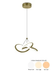 Dekorluna Modern Forte Tekli Eskitme 3 Renk Işıklı Power Ledli Salon Mutfak Oda Hol Ledli Avize - 1