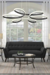 Dekorluna Flora Siyah Modern Sarkıt Led Avize - 1