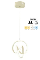 Dekorluna Venita Krem Modern Sarkıt Led Avize Beyaz Işık Salon Mutfak Oda Hol Ledli Avize - 2