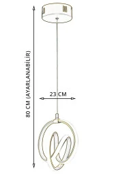 Dekorluna Venita Krem Modern Sarkıt Led Avize Beyaz Işık Salon Mutfak Oda Hol Ledli Avize - 3