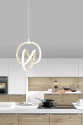 Dekorluna Venita Krem Modern Sarkıt Led Avize Beyaz Işık Salon Mutfak Oda Hol Ledli Avize - 6