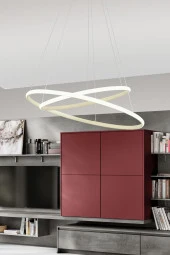Dekorluna Bernardo 50x40 Büyük Çember Krem Modern Sarkıt Led Avize - 4