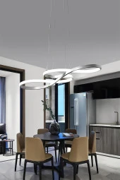 Dekorluna Modern Rimaldo Krom Sarkıt Led Beyaz Power Ledli Salon Mutfak Oda Hol Ledli Avize - 1