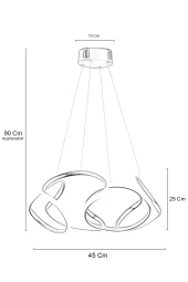 Dekorluna Honos Krom Modern Sarkıt Beyaz Işık Led Avize Salon Mutfak Oda Hol Ledli Avize thumbnail 3