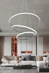 Dekorluna Darcy 50x40x30 Büyük Çember Füme Modern Sarkıt Led Avize - 1