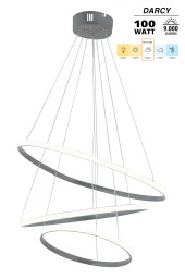 Dekorluna Darcy 50x40x30 Büyük Çember Füme Modern Sarkıt Led Avize - 2