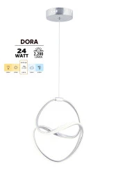 Dekorluna Dora Krom Modern Sarkıt Led Avize Beyaz Işık Salon Mutfak Oda Hol Ledli Avize - 2