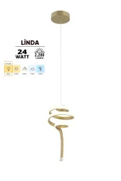 Dekorluna Linda Eskitme Modern Sarkıt Led Avize Günışığı Işık Salon Mutfak Oda Hol Ledli Avize - 2