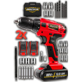 DOZZER Alman 14.4V 2 Ah Süper Seri Çift Çelik Şanzuman 2 Akülü Darbeli Akülü Vidalama Matkap Şarjlı Matkap - 1
