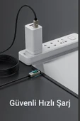 Lanex LS20CL 1.2M 20W Dijital Göstergeli Hasırlı Type-C to Lightning PD Hızlı Şarj Kablosu - 3