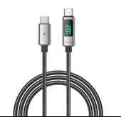 Lanex LS20CL 1.2M 20W Dijital Göstergeli Hasırlı Type-C to Lightning PD Hızlı Şarj Kablosu - 1