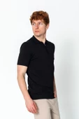 Erkek Fit Extra Polo Yaka Yarım Fermuarlı Klasik Triko T-Shirt - 5