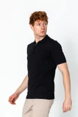 Erkek Fit Extra Polo Yaka Yarım Fermuarlı Klasik Triko T-Shirt - 4