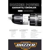 DOZZER Alman Hard-x Darbeli 12 V 2.0ah Çelik Şanzuman Bakır Sargılı 2 Akülü Vidalama Matkap Şarjlı Matkap - 3