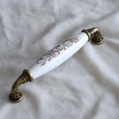 Gerçek Porselen Eskitme Antik Sarı 128 mm Mobilya Mutfak Çekmece Dolap Dolabı Kulpu Kulbu Kulpları thumbnail 4