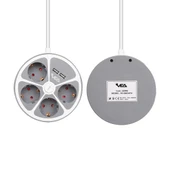Ayt Vea Ve-G604YU 4 lü Grup Priz 1.5 Metre Uzatma Kablosu Usb li Yuvarlak 3680 Watt 16 Amper Destekli Isınmaz Priz - 3