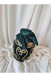 Yeşil Kına Testi/Kadife detaylı testi özel tasarım - 4