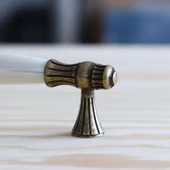 Gerçek Sedef Eskitme Antik Sarı 128 mm Mobilya Mutfak Çekmece Dolap Dolabı Kulpu Kulbu Kulpları thumbnail 3