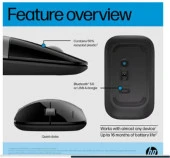 HP Z3700 758A9AA Bluetooth 2.4GHz 1600DPI Silver Wireless Optik Mouse thumbnail 2