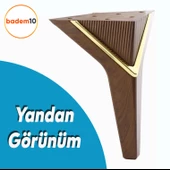 Empoli Lüks Mobilya Oturma Grubu Kanepe Sehpa TV Ünite Koltuk Ayağı Baza Ayakları Ceviz Altın 16 cm - 3
