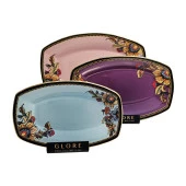 Glore Lorena Asorti Altın Yaldızlı Kayık Tabak Seti (Pembe-Mor-Turkuaz) thumbnail 1
