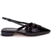 Dagoster DZA07-725488C Siyah Rugan Klasik Topuklu Kadın Ayakkabı thumbnail 2