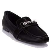 Dagoster DZA07-8692068C Siyah İpek Günlük Babet Kadın Ayakkabı - 1