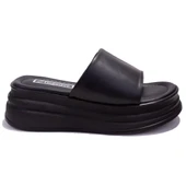 Dagoster DZA07-1241302C Siyah Spor Topuklu Kadın Terlik - 2