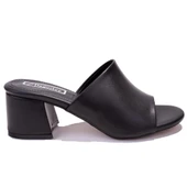 Dagoster DZA07-811304C Siyah Klasik Topuklu Kadın Terlik - 2