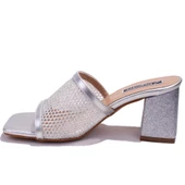 Dagoster DZA07-1221106C Gümüş Rugan Klasik Topuklu Kadın Terlik - 3