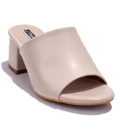 Dagoster DZA07-811304C Bej Klasik Topuklu Kadın Terlik - 1