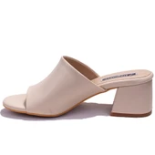 Dagoster DZA07-811304C Bej Klasik Topuklu Kadın Terlik - 3