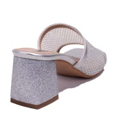 Dagoster DZA07-1221106C Gümüş Rugan Klasik Topuklu Kadın Terlik - 4