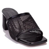 Dagoster DZA07-1221106C Siyah Rugan Klasik Topuklu Kadın Terlik - 1