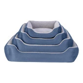 Pet Comfort Bravo Duo  Köpek Yatağı Mavi/Gri Peluş M 75x60cm - 4