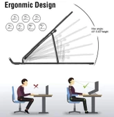 Pratik 7 Kademeli Ayarlı Katlanabilir Laptop Tablet Standı Siyah - 3