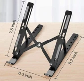 Pratik 7 Kademeli Ayarlı Katlanabilir Laptop Tablet Standı Siyah - 4