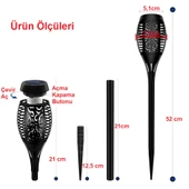 TriLine Solar Alev LED Bahçe Aydınlatma Peyzaj Lambası- 1 Adet - 6