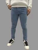 Erkek Dar Paça Desturalı New Sky Buz Mavi Kot Pantolon thumbnail 1