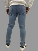 Erkek Dar Paça Desturalı New Sky Buz Mavi Kot Pantolon thumbnail 7