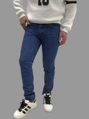 Erkek Dar Paça Özel New Okyanus Mavisi Kot Pantolon - 5
