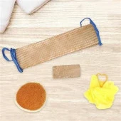 BUFFER® 4 Parçalı Banyo Duş Lifi Seti Vücut Sırt Yüz Lifi Ponza Taşı - 6