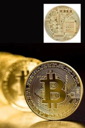BUFFER® Bitcoin Madeni Hatıra Parası Madeni Bitcoin Hediye Sikke Para - 8