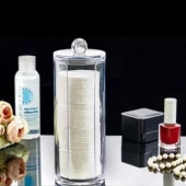BUFFER® Kapaklı Makyaj Pamuğu Düzenleyici Organizer Şeffaf Pamukluk - 3