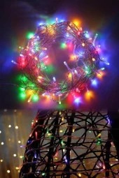 BUFFER® 10 Metre 100 Ledli 8 Fonksiyonlu Karışık Renkli RGB Led Lamba - 8