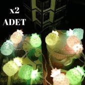 BUFFER® Karışık Renk Dekoratif Ananas Dolama 10’lu Şerit Led Işık Zinciri - 11